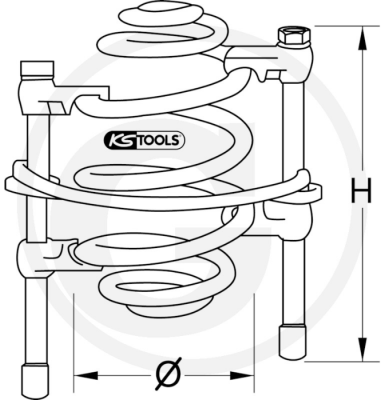 KS Tools Federspanner mit Sicherheitsbügel 240 mm