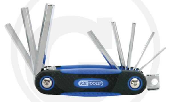 KS Tools CHROMEplus® Innensechskant-Winkelstiftschlüssel-Klapphalter