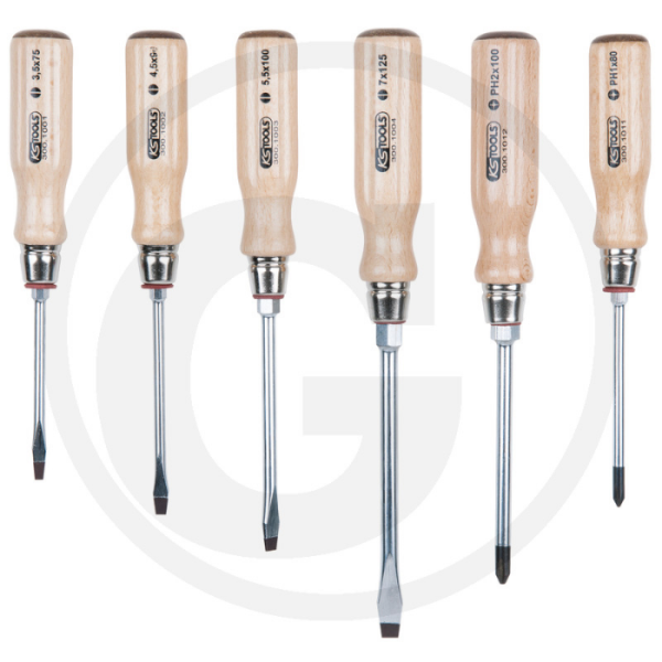 KS Tools ERGOTORQUE® WOOD Schraubendreher-Satz, 6-tlg.